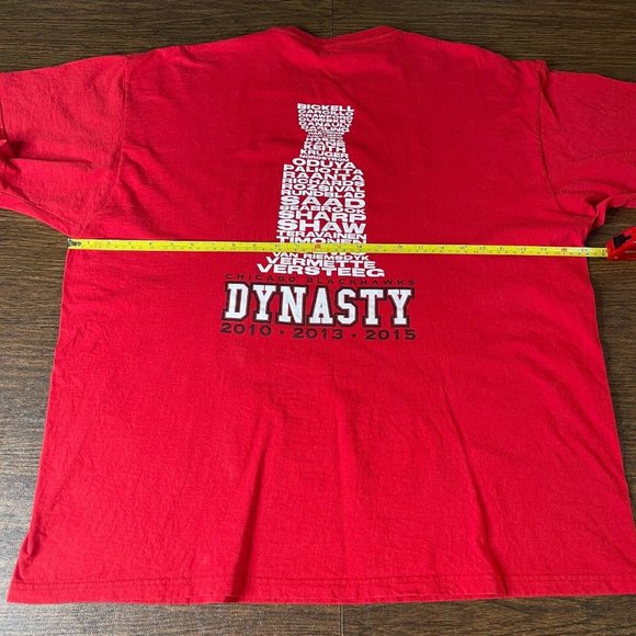 Chicago Blackhawks SS Red T-Shirt 2015 Stanley Cup Champs, Size 2XL - Picture 7 of 8